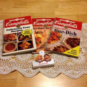Campbell's Vintage cookbooks and chip clip bundle